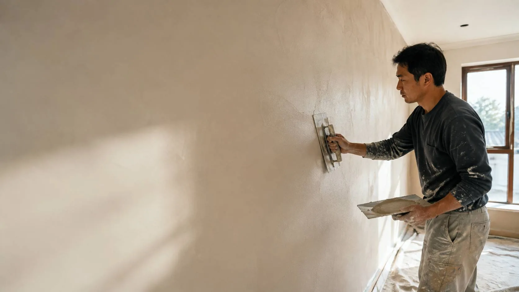 Professional surface preparation and skim coating